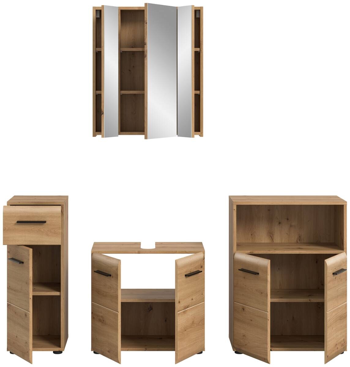 Badezimmer-Set Ice Artisan Oak Nachbildung B/H/T: ca. 180x185x30 cm