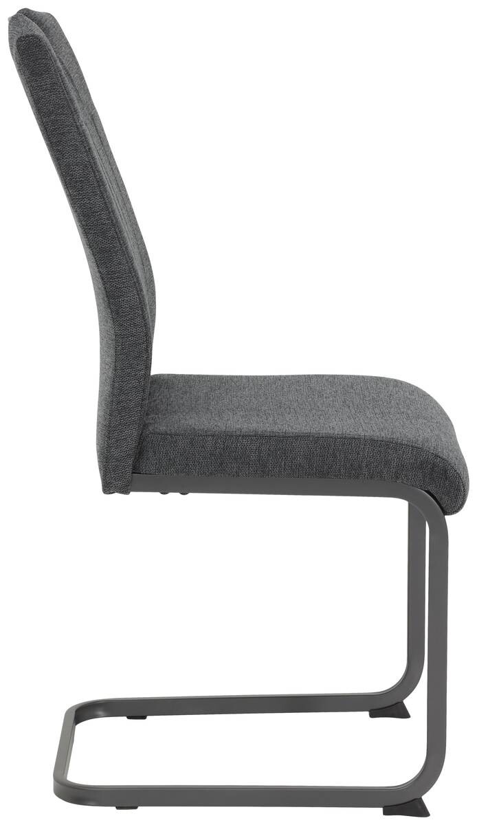 Stuhl 4er Set BRITTA anthrazit grau Microfaser Metall B/H/T: ca. 44x100x59 cm