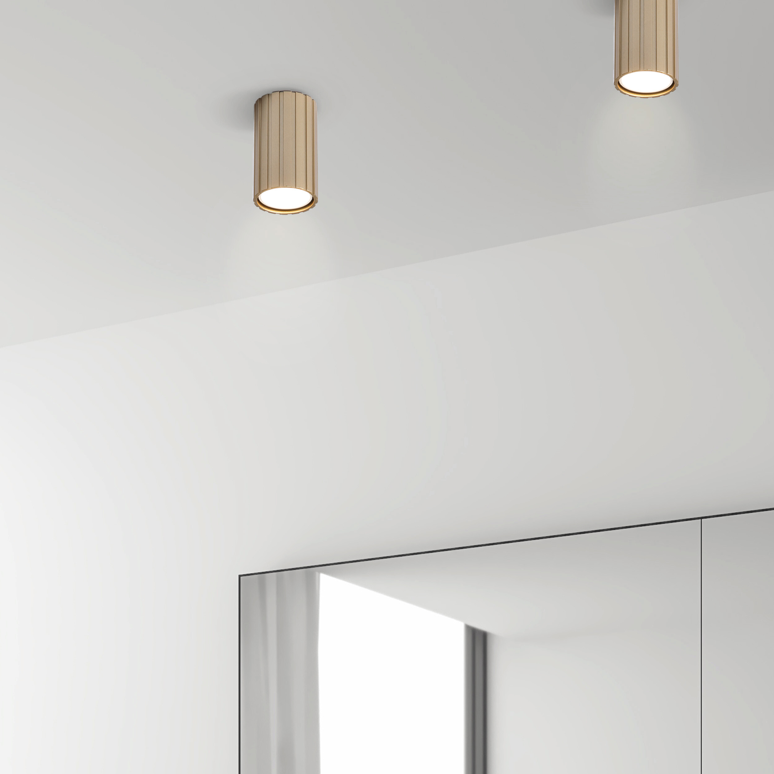 Lamkur Strahler Prisma gold Stahl B/H/L: ca. 6,5x10x6,5 cm 1 Brennstellen