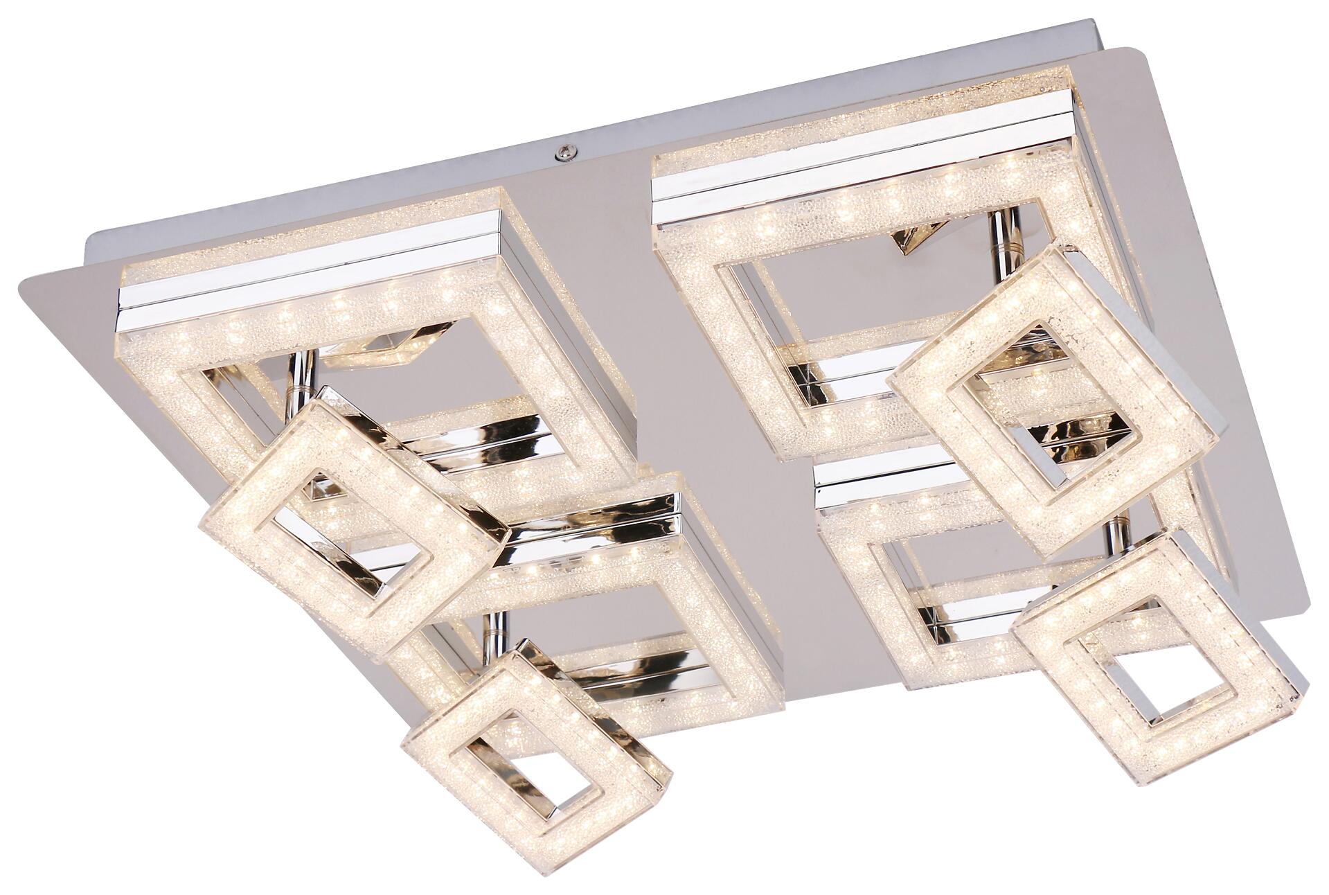 POCOline Deckenleuchte Timo Chrom klar Metall Acryl B/L: ca. 44x44 cm