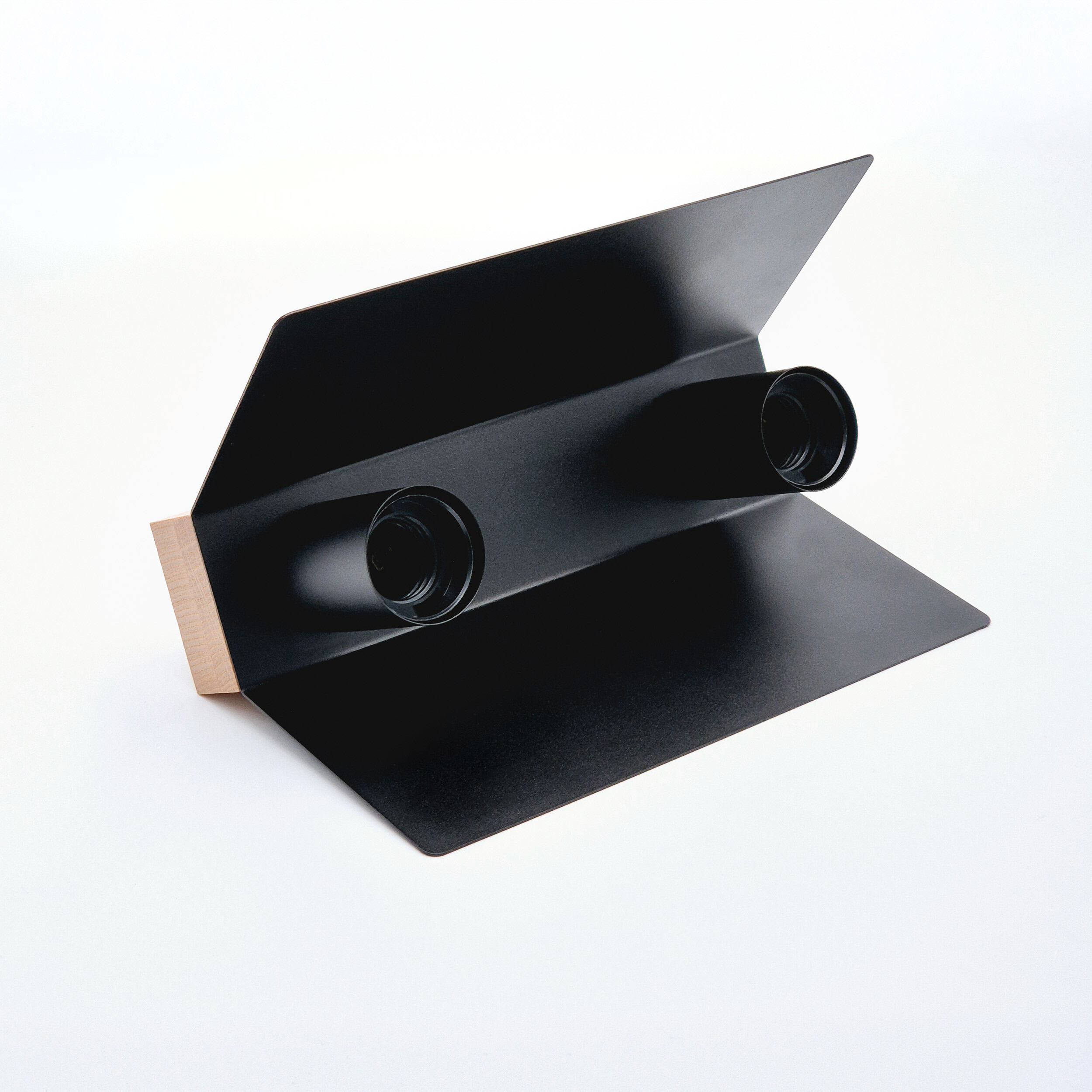 Lamkur Deckenleuchte schwarz Eiche Stahl Glas B/H/L: ca. 12x11,5x24 cm E27 2 Brennstellen