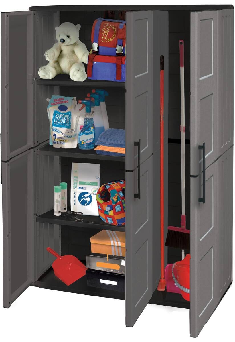 Linea Free Kunststoffschrank Free grau Kunststoff B/H/T: ca. 102x163x37 cm