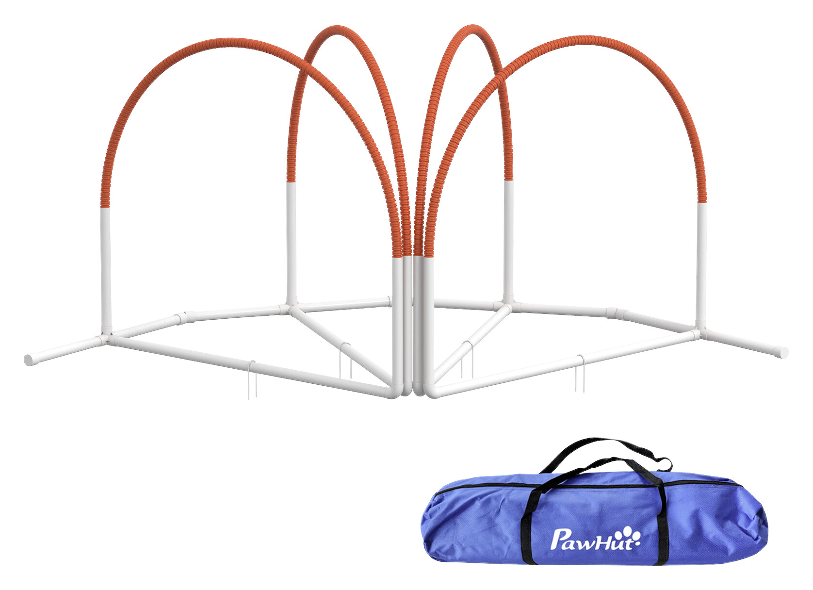 PawHut Hunde-Agility-Set weiß Kunststoff B/H/L: ca. 69x99x89 cm
