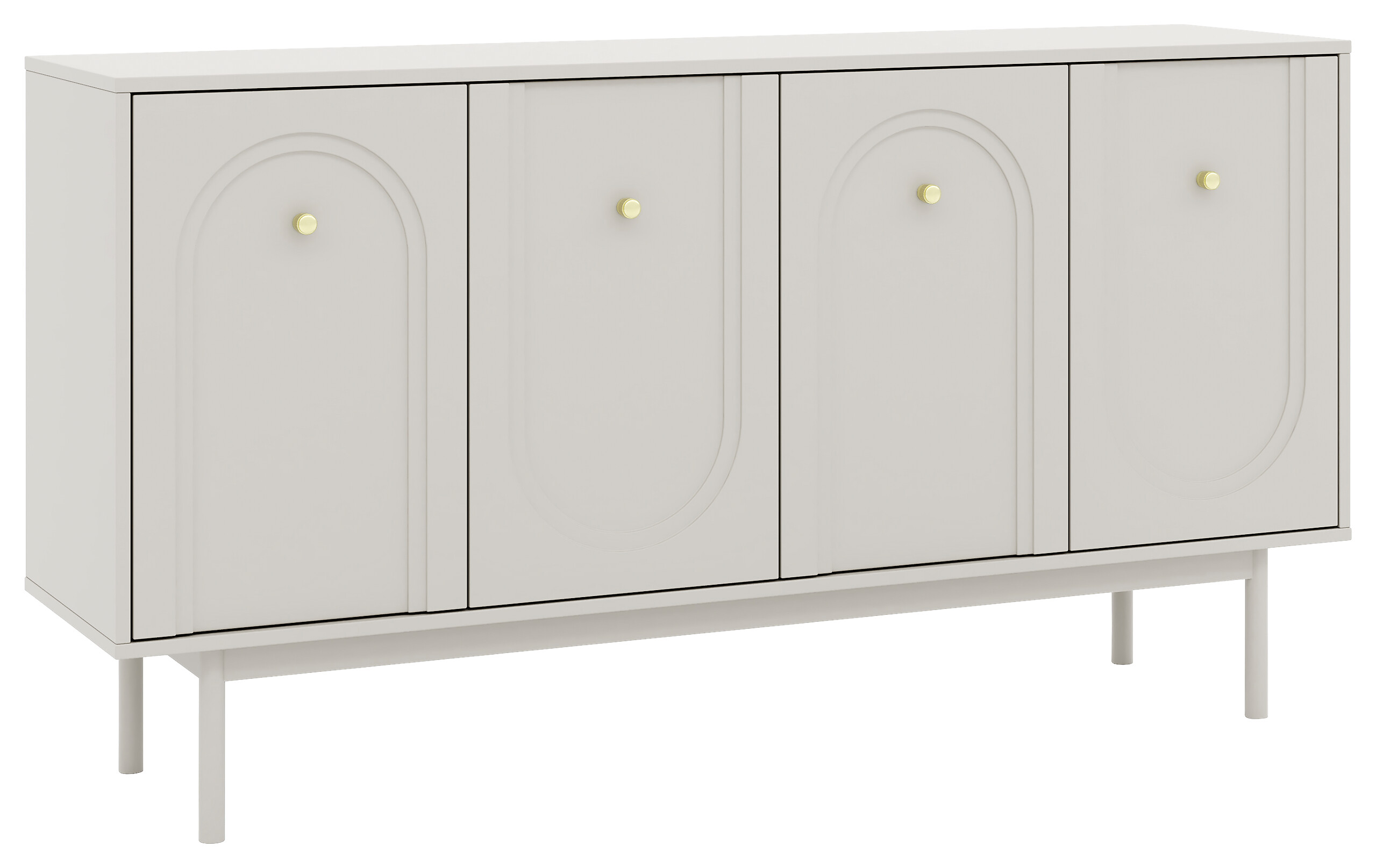 Kommode MAZOMA Eiche Kaschmirgrau Nachbildung gold Optik B/H/T: ca. 154x82x39 cm