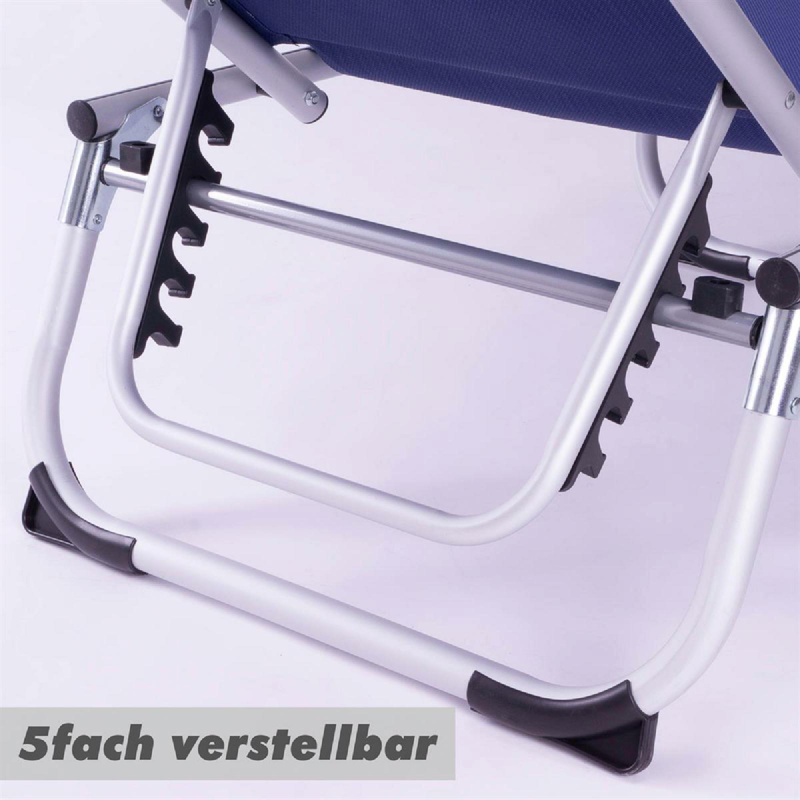 VCM Sonnenliege blau Aluminium B/H/L: ca. 57x30x187 cm