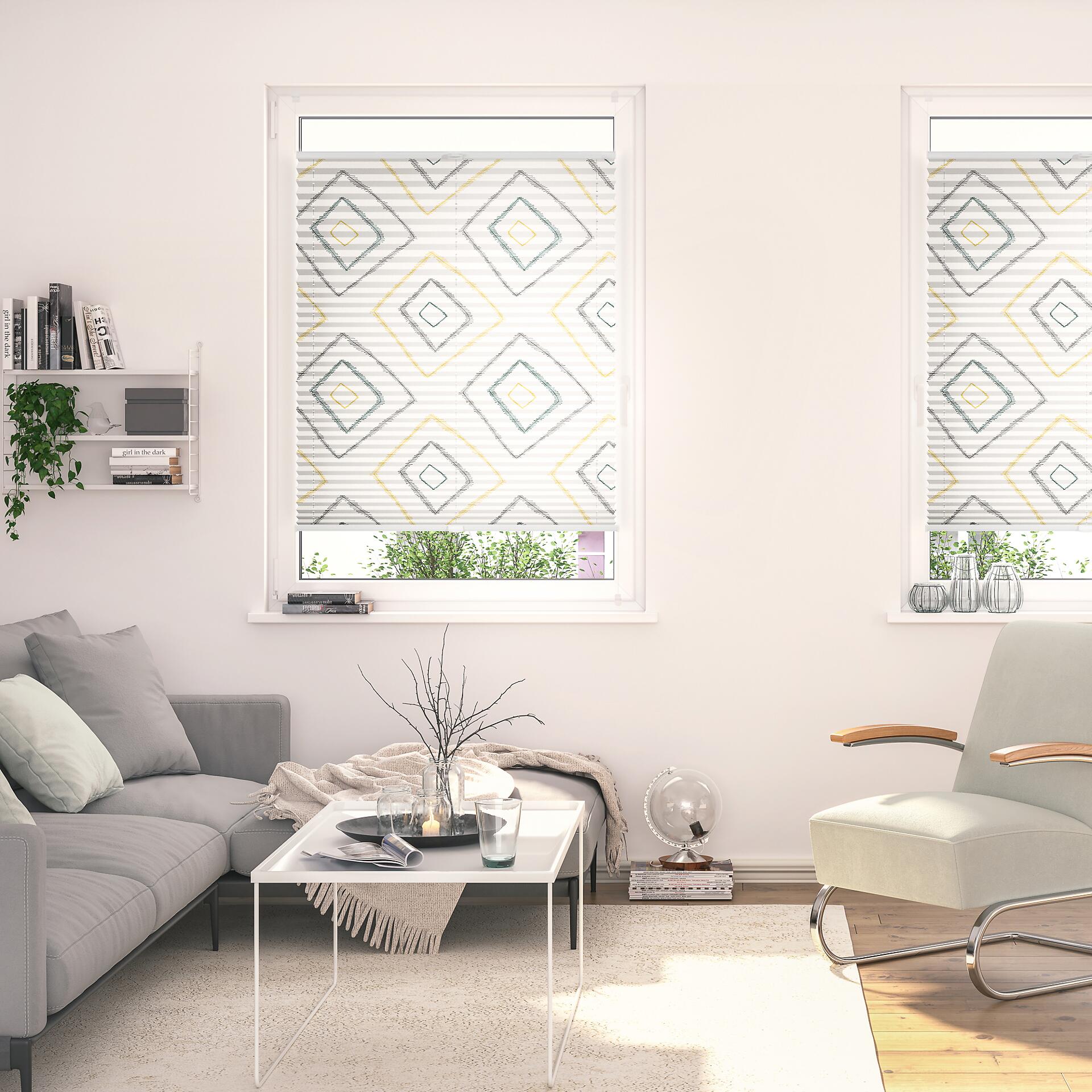 LICHTBLICK Spannplissee Stripy Boho beige B/L: ca. 70x130 cm