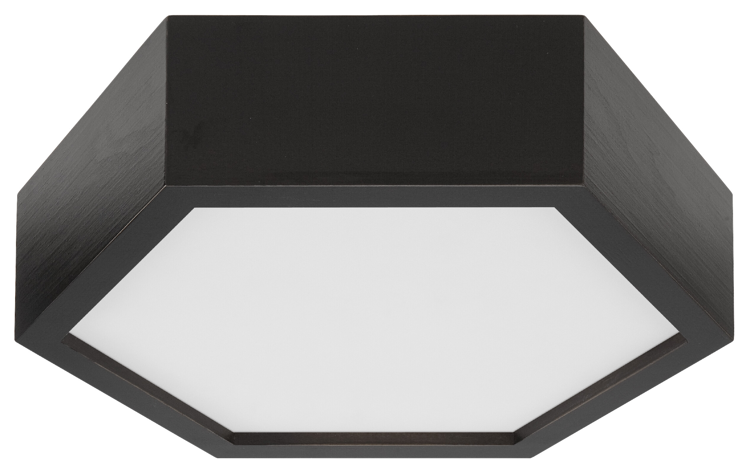 Lamkur Deckenleuchte dunkelbraun Glas Holz B/H/L: ca. 33x12x33 cm 1 Brennstellen