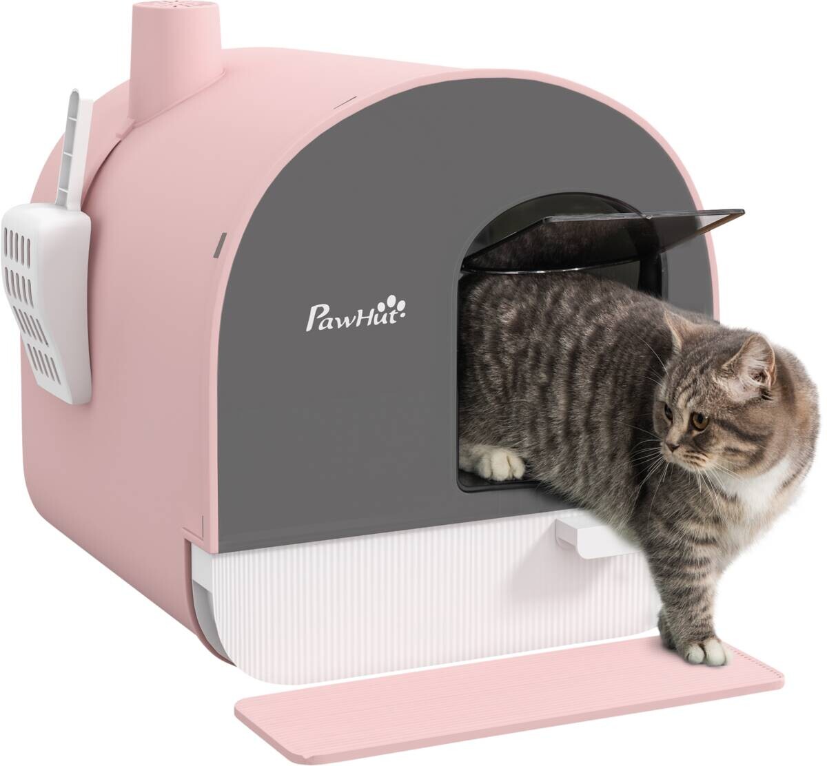 PawHut Katzentoilette rosa Kunststoff B/H/L: ca. 44x47x43 cm