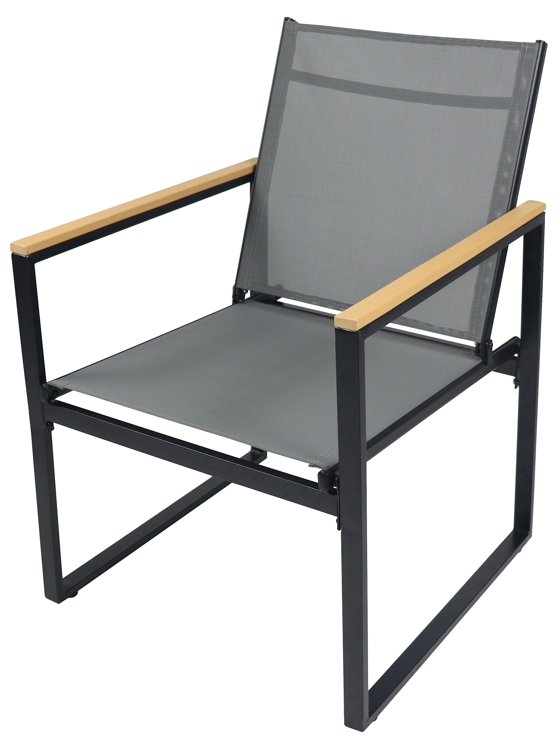 VCM Gartenstuhl anthrazit Textilene B/H/L: ca. 54x83x65 cm