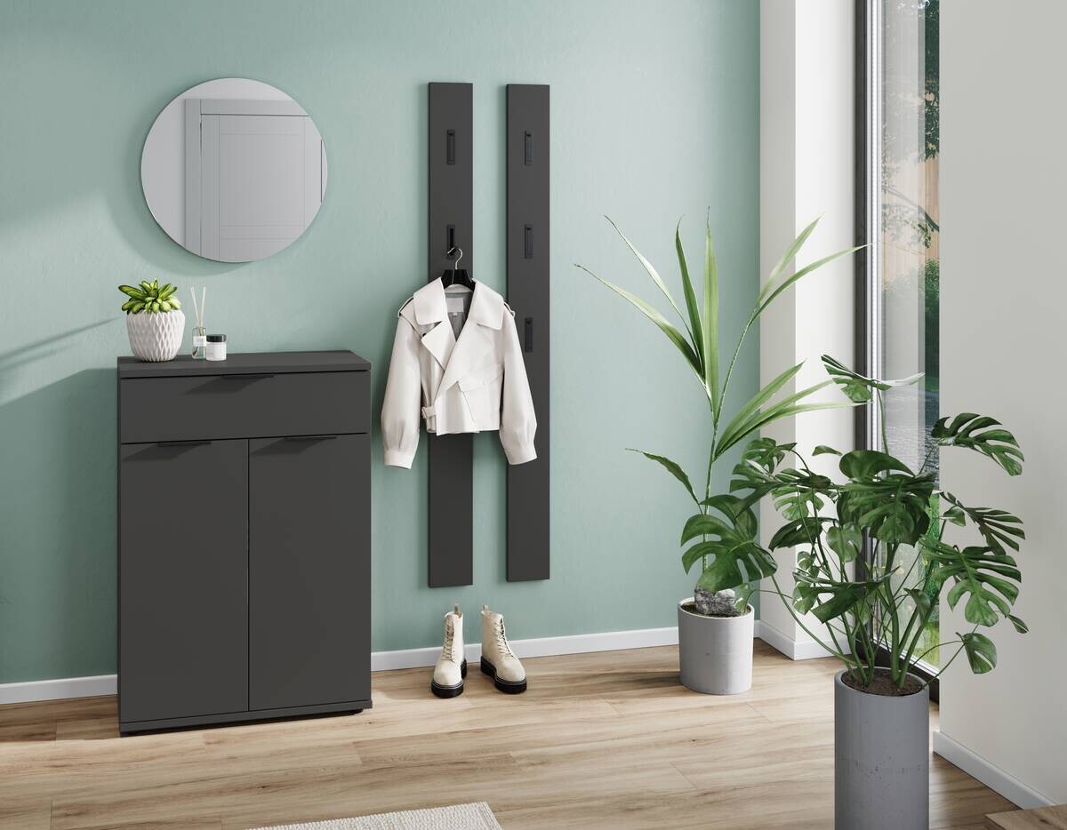 Garderobenpaneel 3728-547 Graphit Optik B/H/T: ca. 15x170x3 cm Garderobenpaneel 3728-547 Graphit Optik B/H/T: ca. 15x170x3 cm