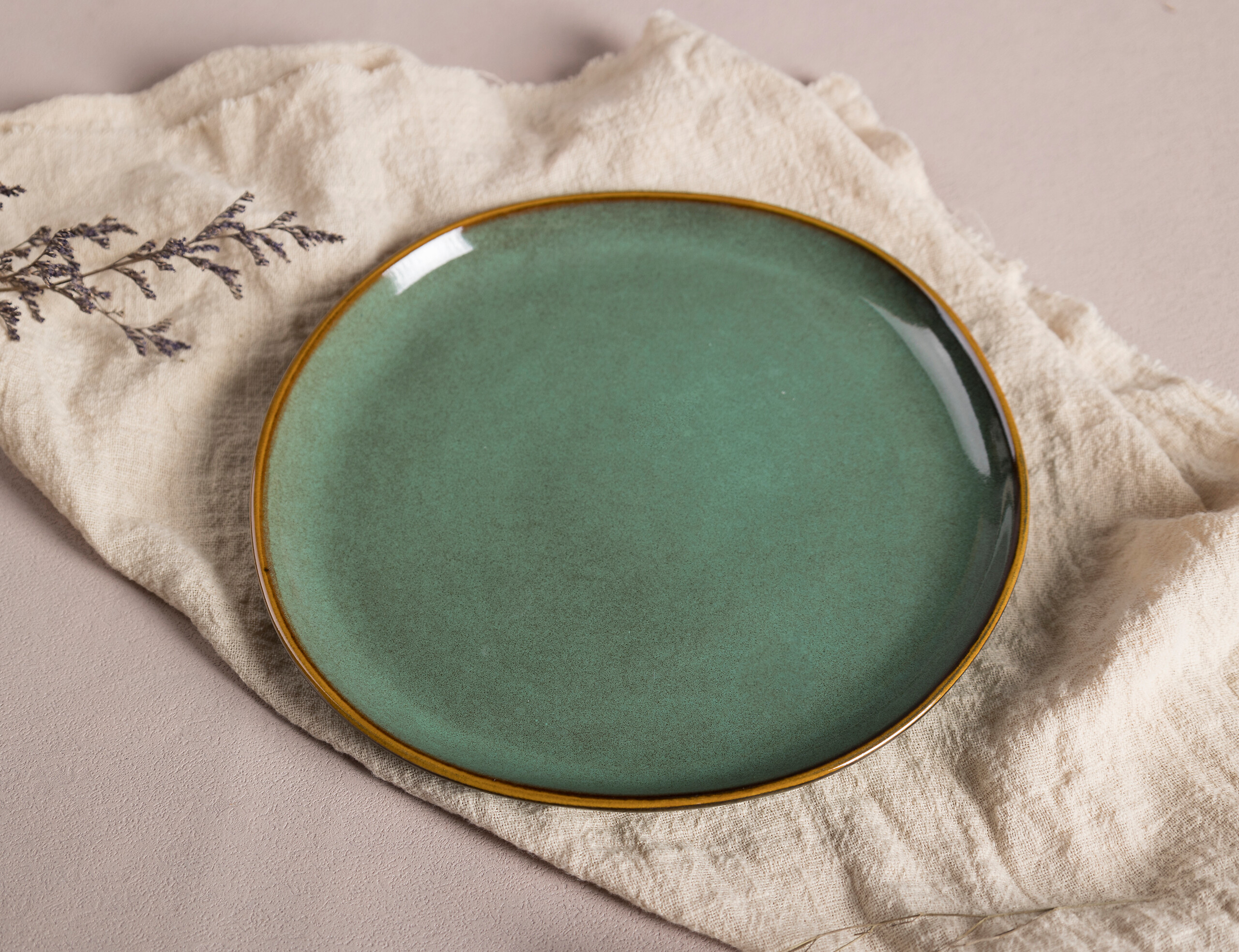 Essteller grün Steinzeug D: ca. 26,6 cm