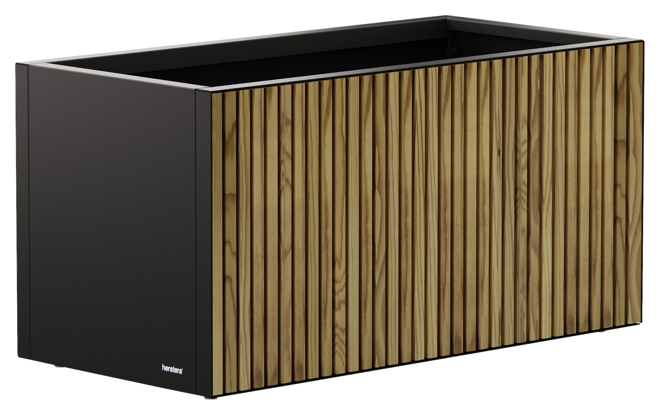 Herstera Garden Pflanzkübel Deco Planter schwarz Metall B/H/L: ca. 100x50x50 cm