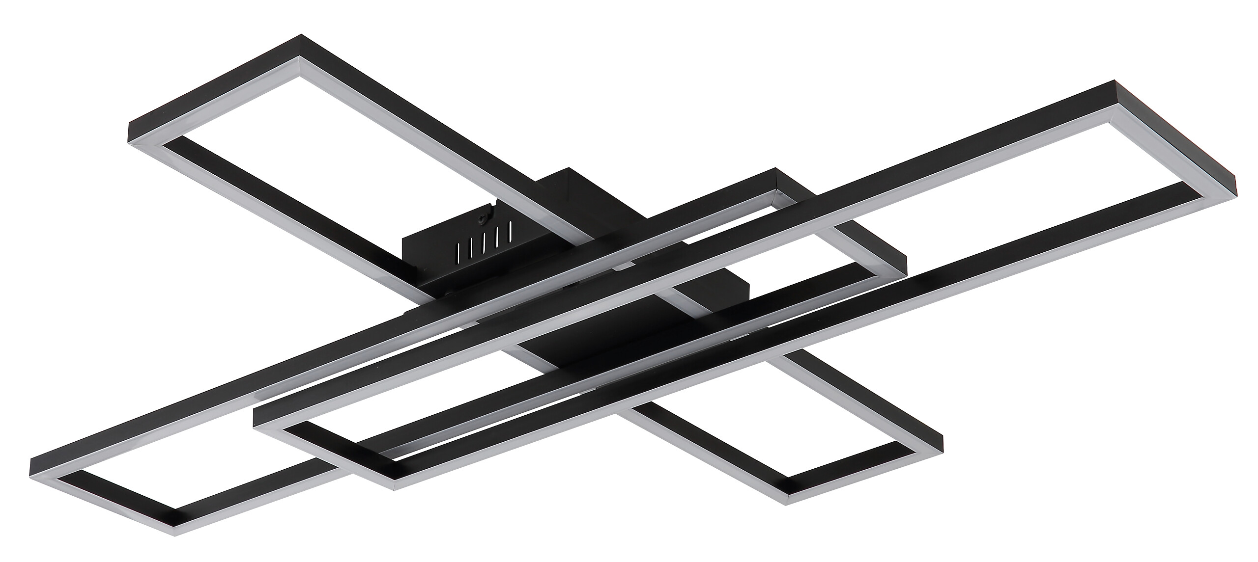 GLOBO TED-Deckenleuchte Opal mattschwarz Kunststoff B/H/L: ca. 60x7,4x80 cm 1 Brennstellen