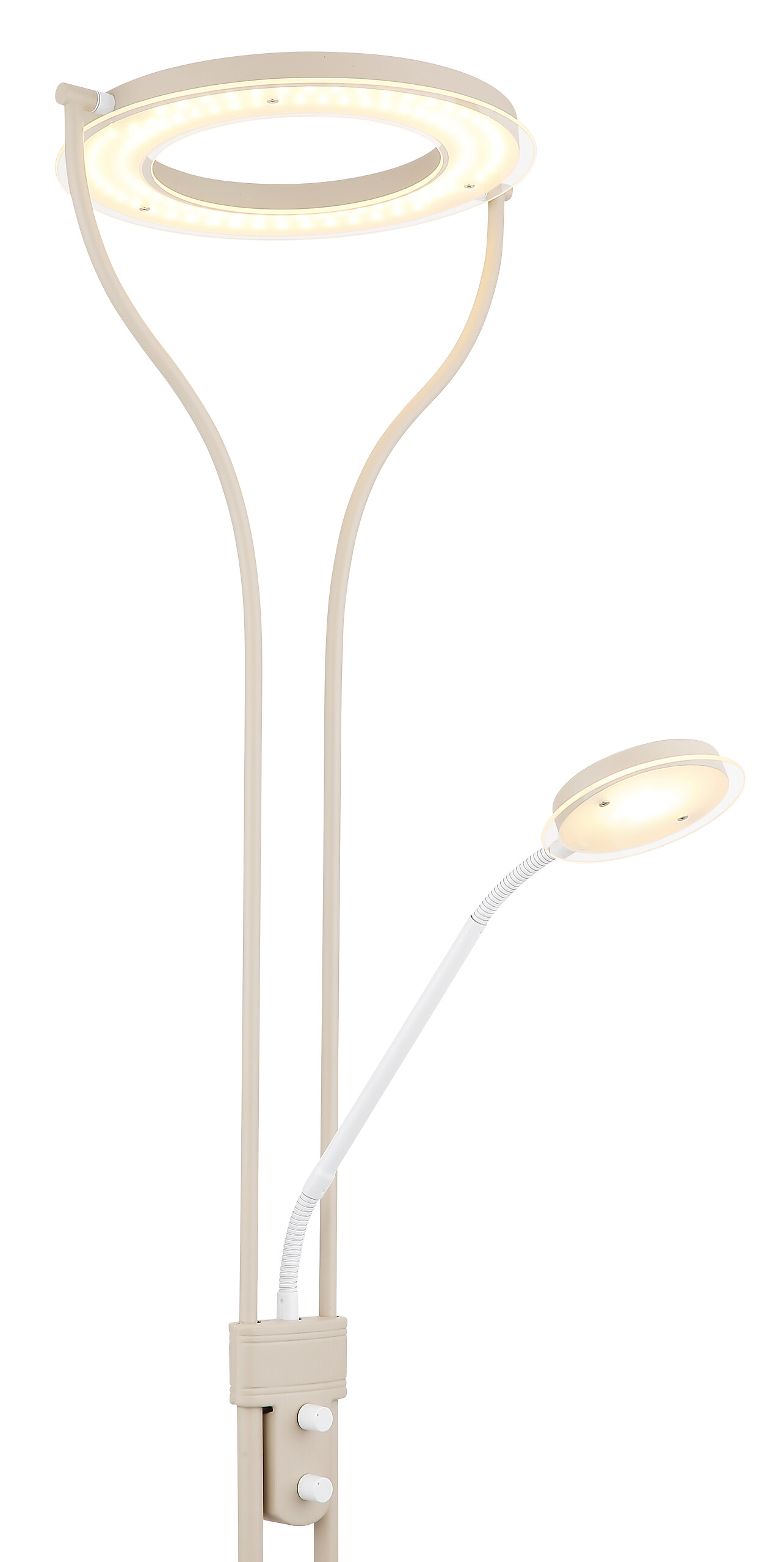 GLOBO Deckenfluter weiß sand Satiniert Glas Metall B/H/L: ca. 31x194x35 cm null 1 Brennstellen