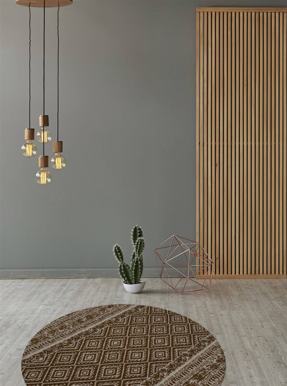 Kayoom Flachgewebeteppich Sunny 110 braun B/L: ca. 120x120 cm