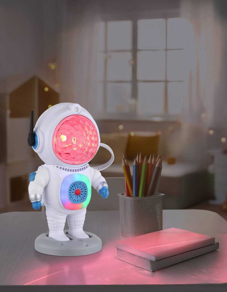 GLOBO Tischleuchte Cosmo weiß grau blau Kunststoff B/H/L: ca. 11x22x12 cm