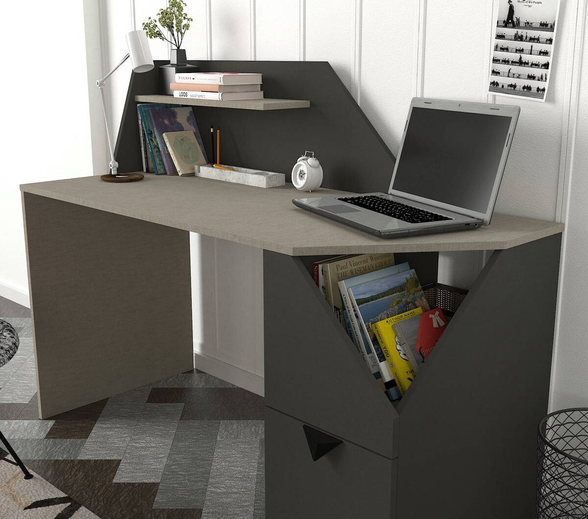 Schreibtisch Gusto grau anthrazit B/H/T: ca. 140x74x60 cm