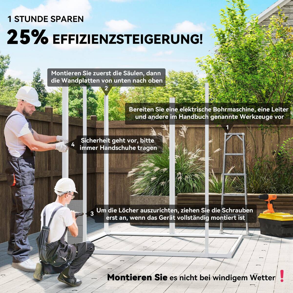 Outsunny Gartenhaus grau B/H/L: ca. 151x219x182 cm