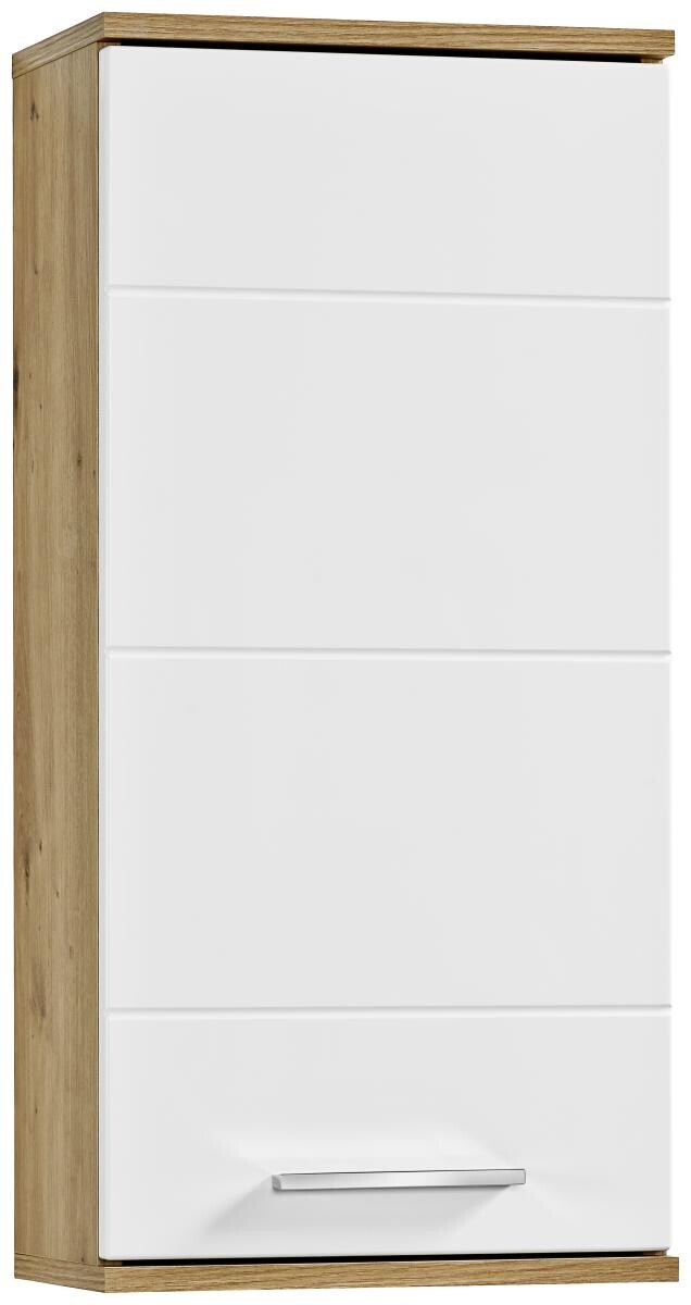 Badhängeschrank Bergen Eiche Artisan Nachbildung weiß Hochglanz B/H/T: ca. 35x74x23 cm