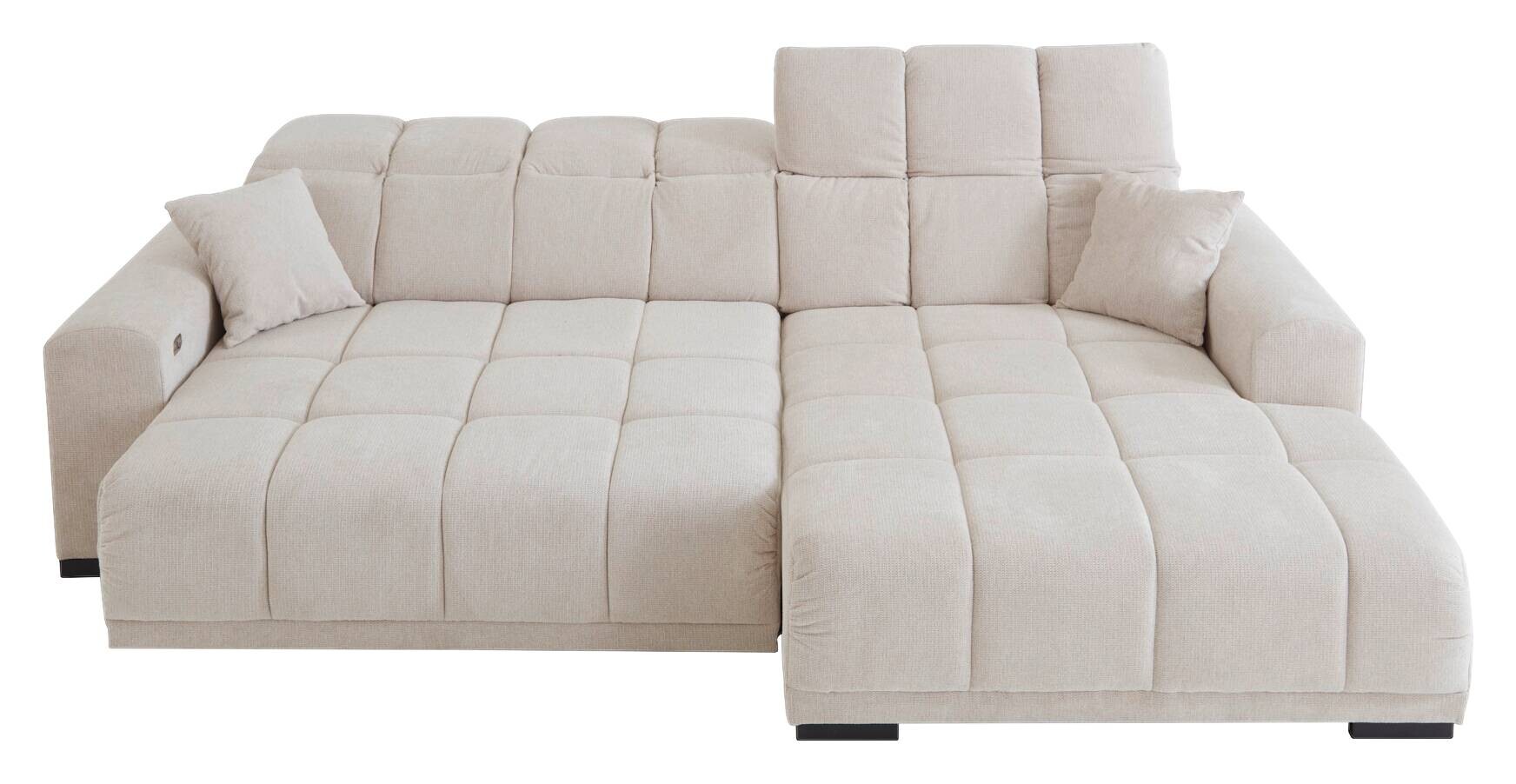 Ecksofa mit elektrischer Sitztiefenverstellung beige Microfaser B/H/T: ca. 301x113x195 cm Ecksofa mit elektrischer Sitztiefenverstellung beige Microfaser B/H/T: ca. 301x113x195 cm