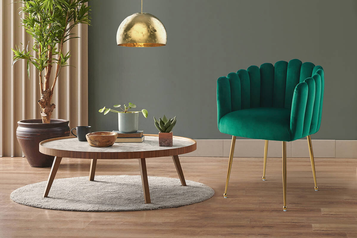 Stuhl Mucha 101 grün Microfaser B/H/T: ca. 59x85x56 cm