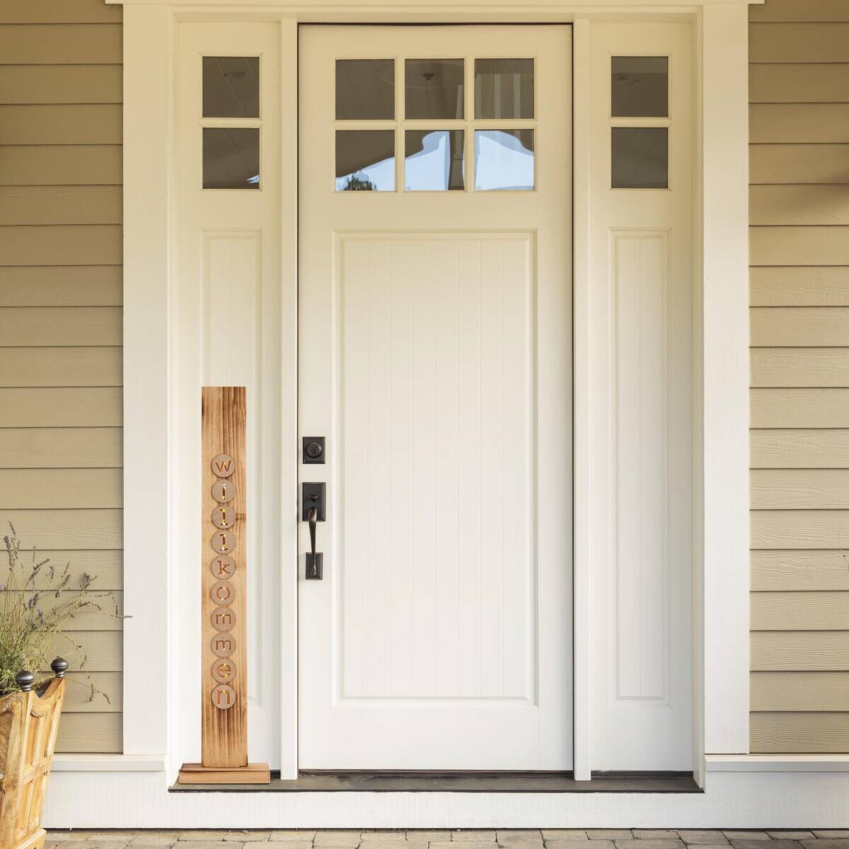 Näve Leuchten LED-Dekoleuchte Willkommen natur B/H/T: ca. 10x82x18 cm