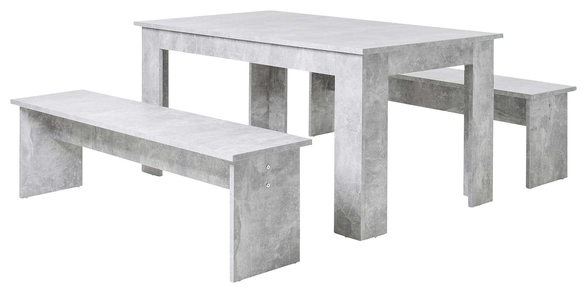 Tischgruppe München Beton Optik Spanplatte B/H/T: ca. 140x75x80 cm