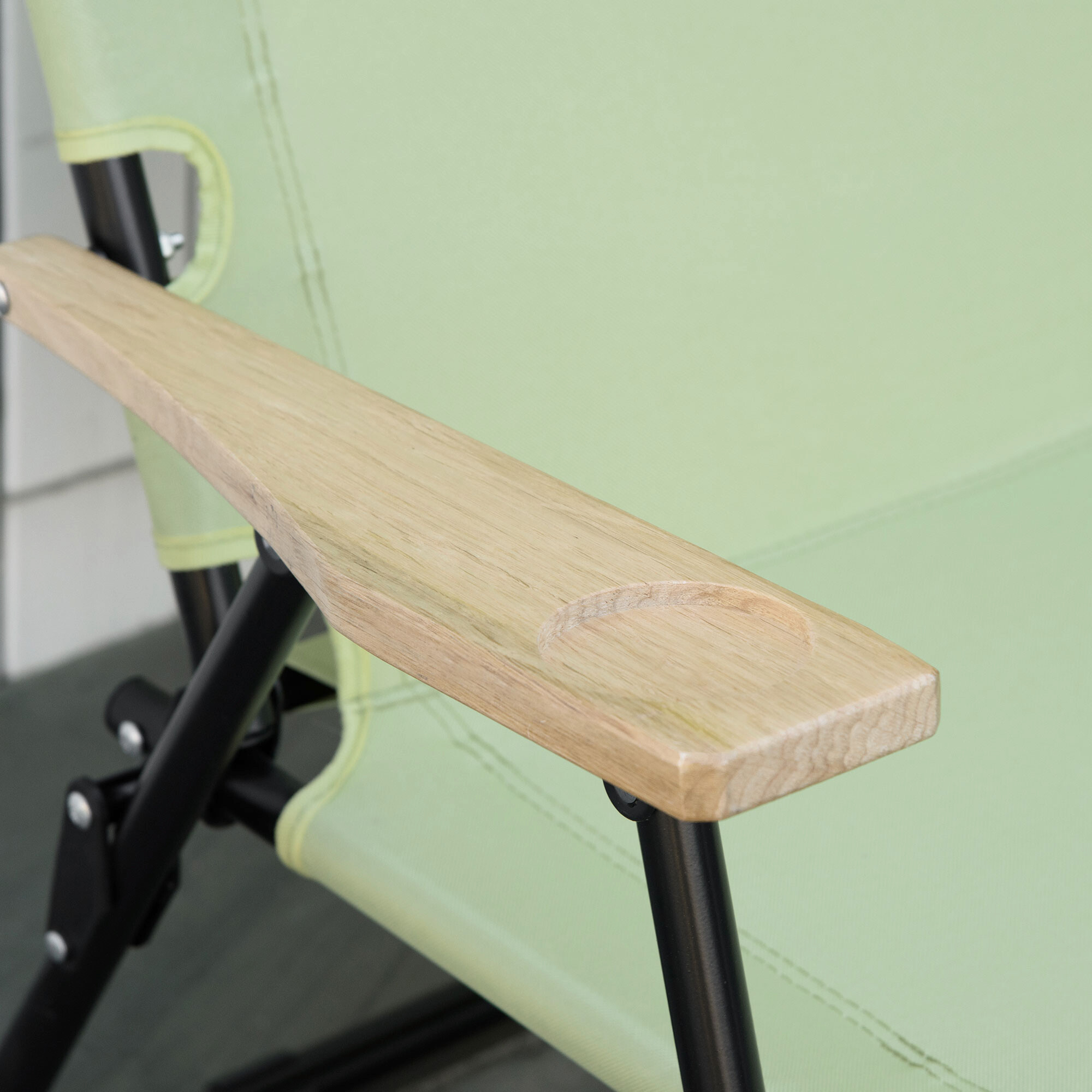 Outsunny Campingstuhl grün Stoff B/H/L: ca. 67x80x141 cm