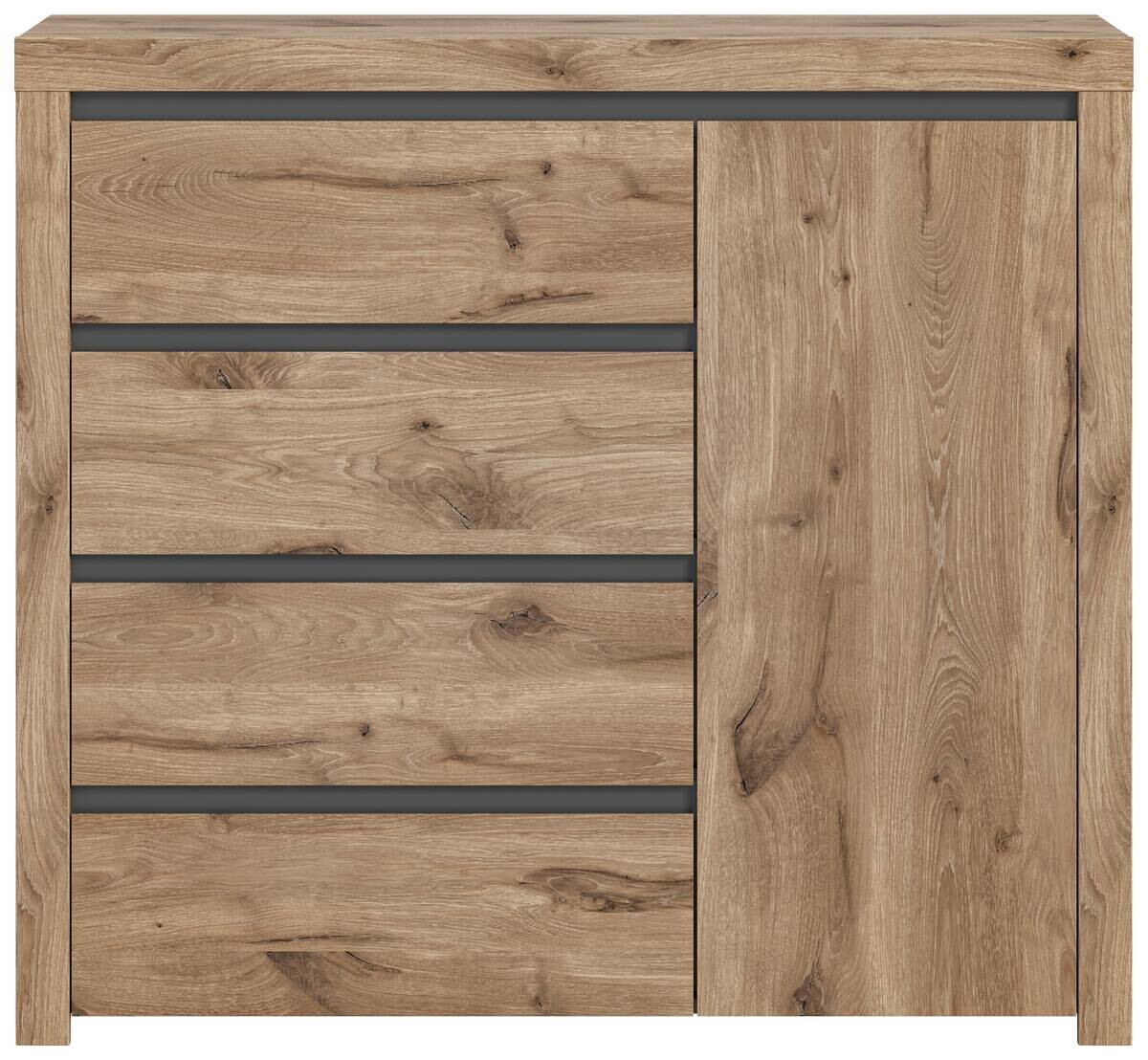 Kommode Woody Nox Oak Nachbildung anthrazit B/H/T: ca. 116x105x37 cm