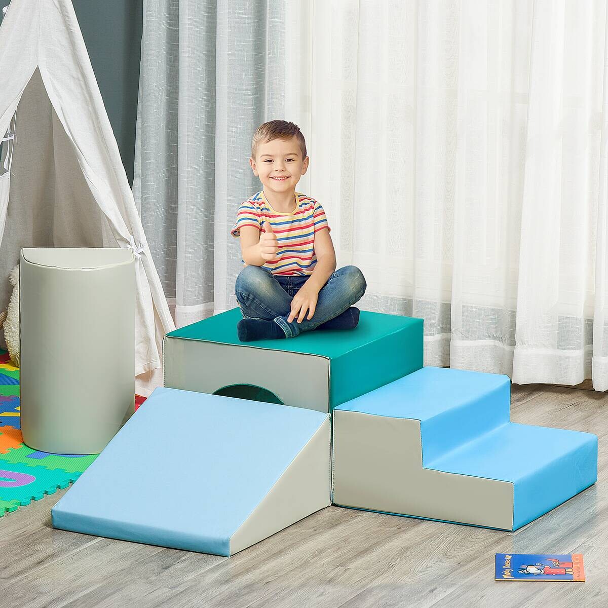 HOMCOM Kinder Bausteine 4er Set B/H/L: ca. 50x150x39 cm