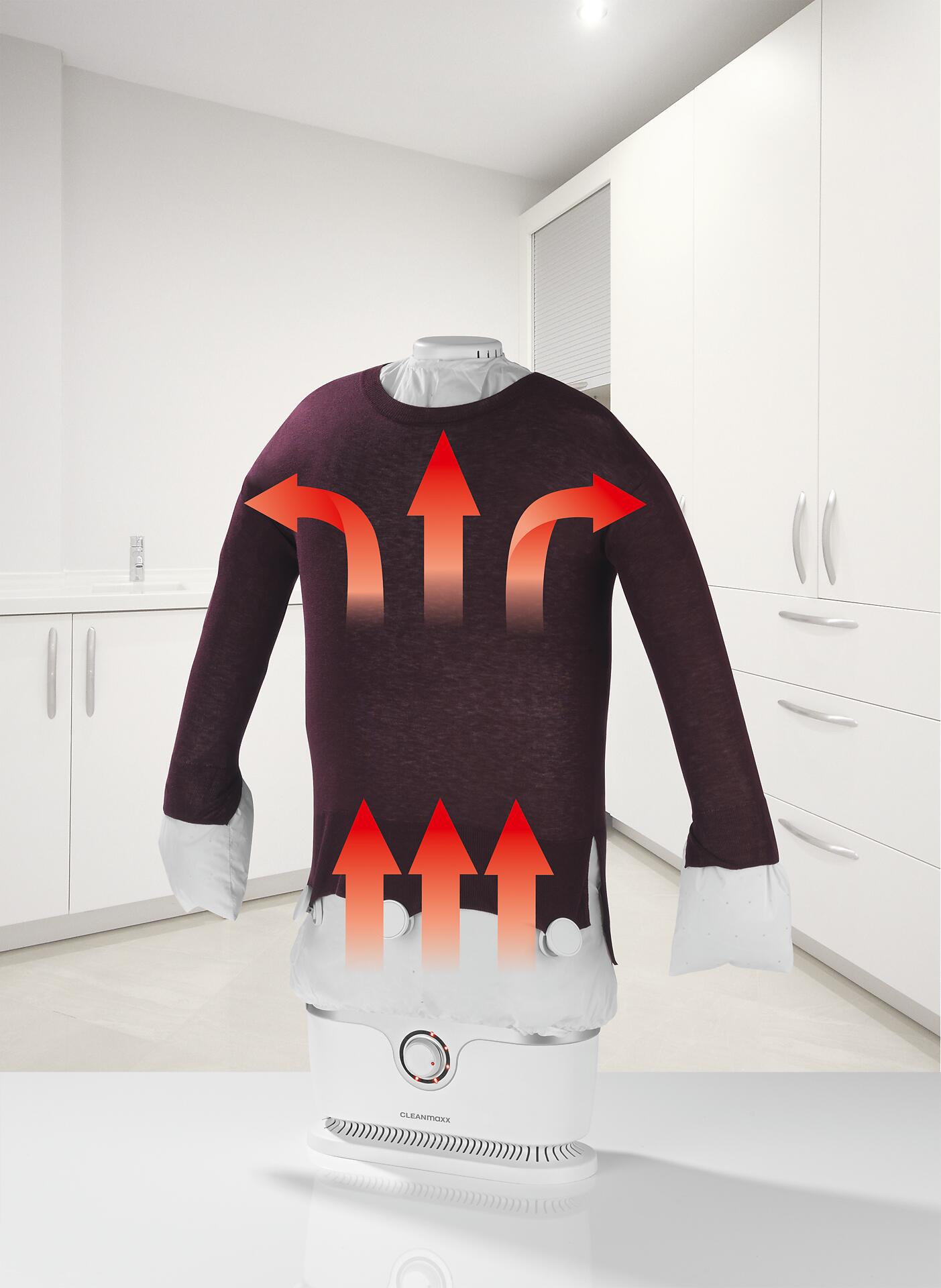 CLEANmaxx Hemden-/Blusenbügler 384 weiß silber Nylon Edelstahl Kunststoff B/H/L: ca. 16x100x58 cm