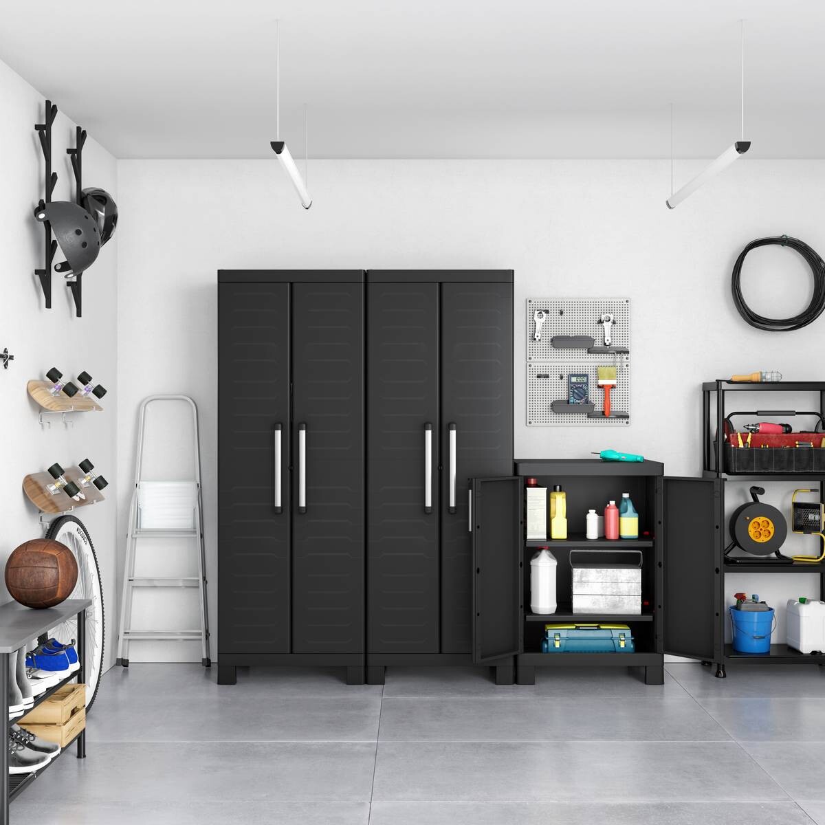 Keter Kunststoffschrank Detroit schwarz Kunststoff B/H/T: ca. 65x97x45 cm