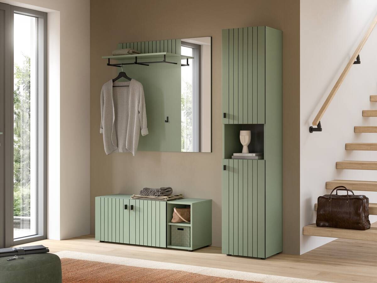 Garderobenset STATION grün B/H/T: ca. 161x192x37 cm