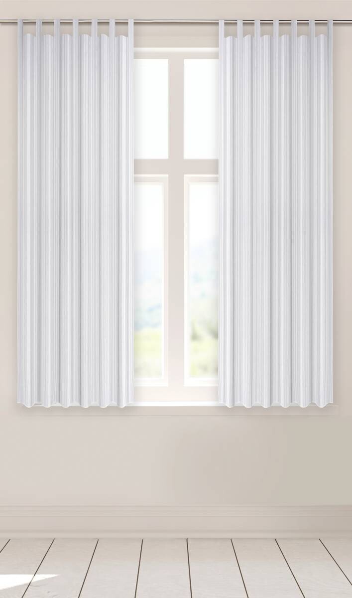 Schlaufenvorhang New Stripe weiß B/L: ca. 140x175 cm