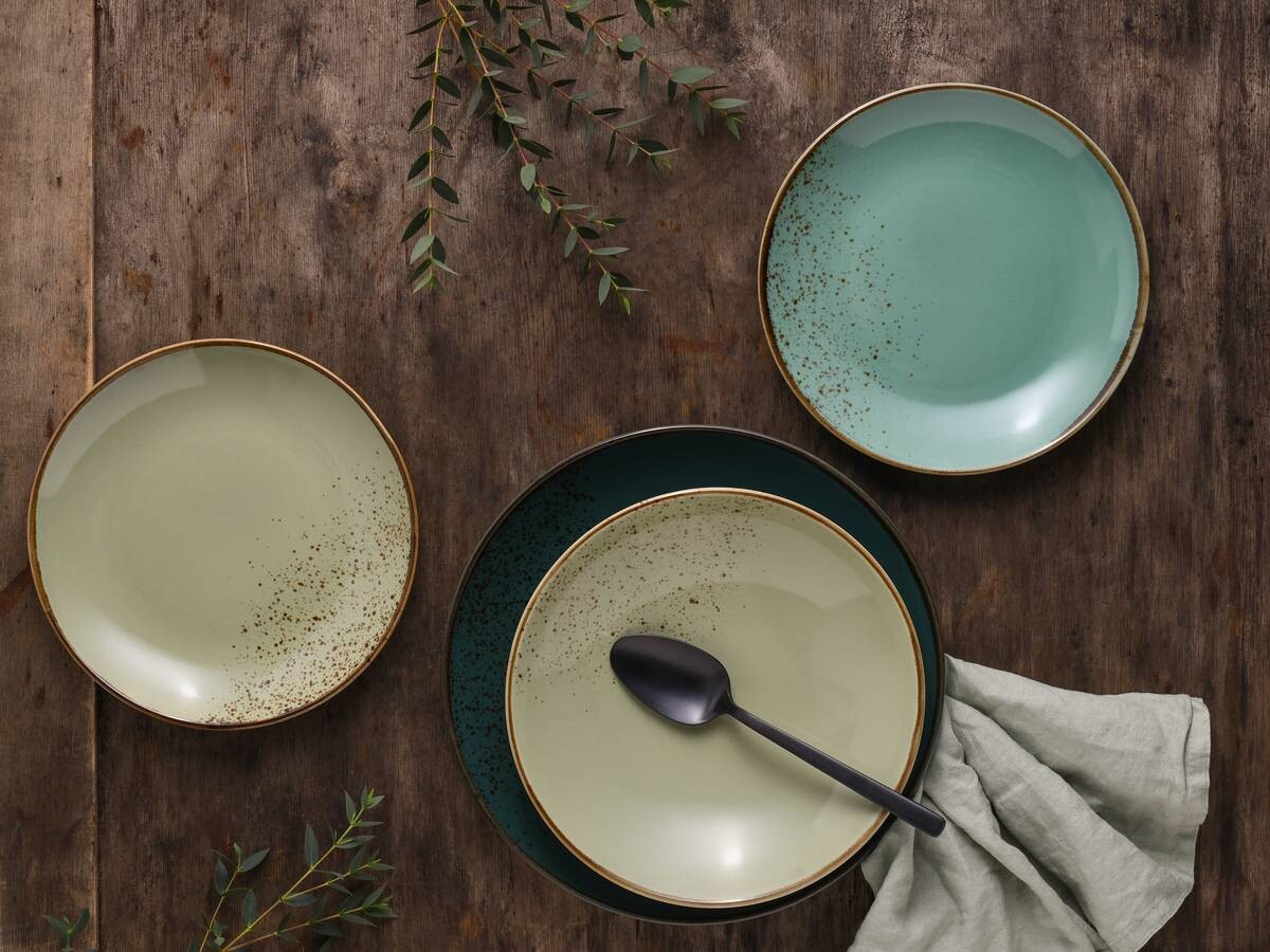 CreaTable Tafelservice Nature Collection Green Life grün Keramik