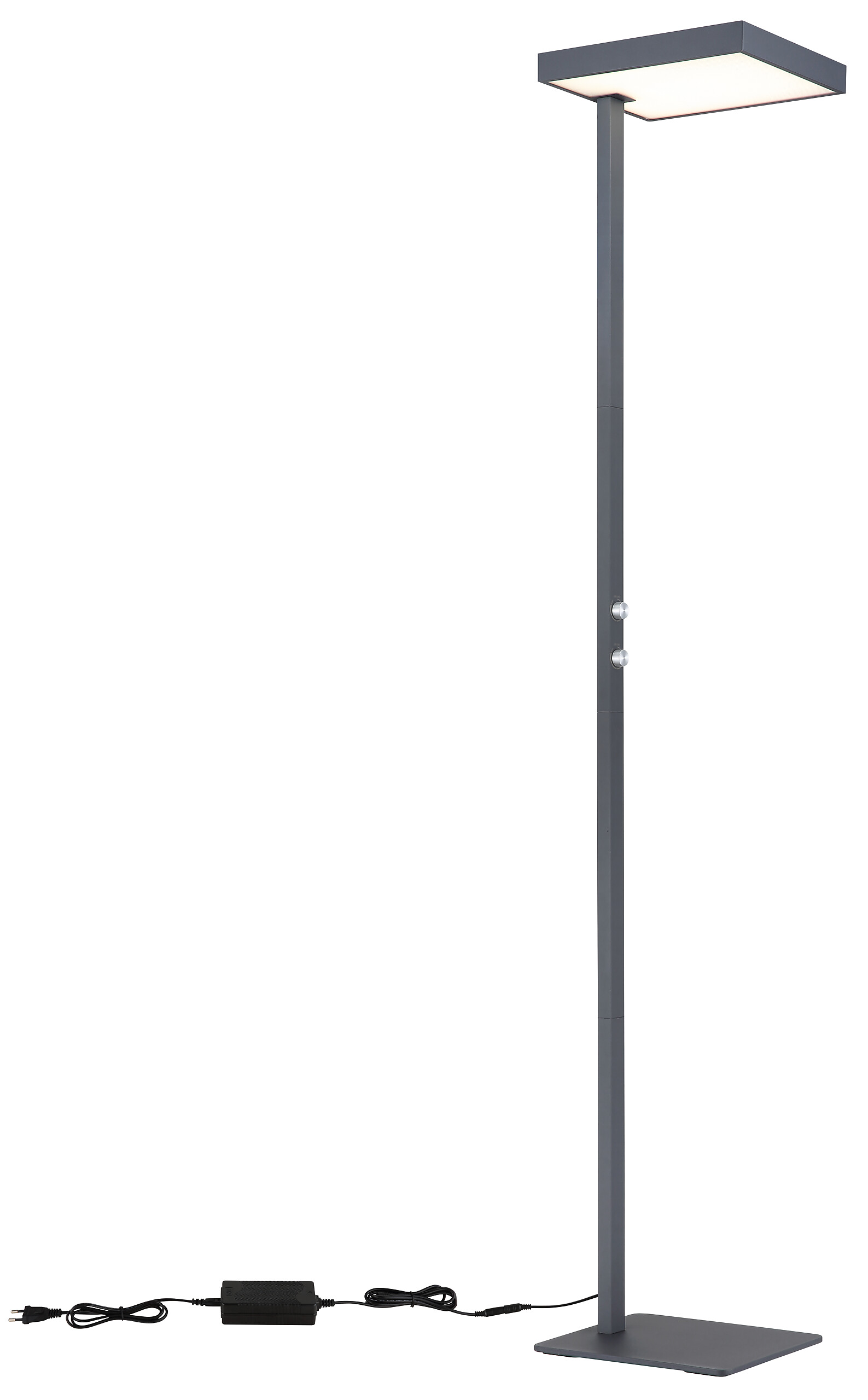 GLOBO Stehleuchte Opal schwarz anthrazit Metall Aluminium Kunststoff B/H/L: ca. 28x184,8x40 cm 2 Brennstellen