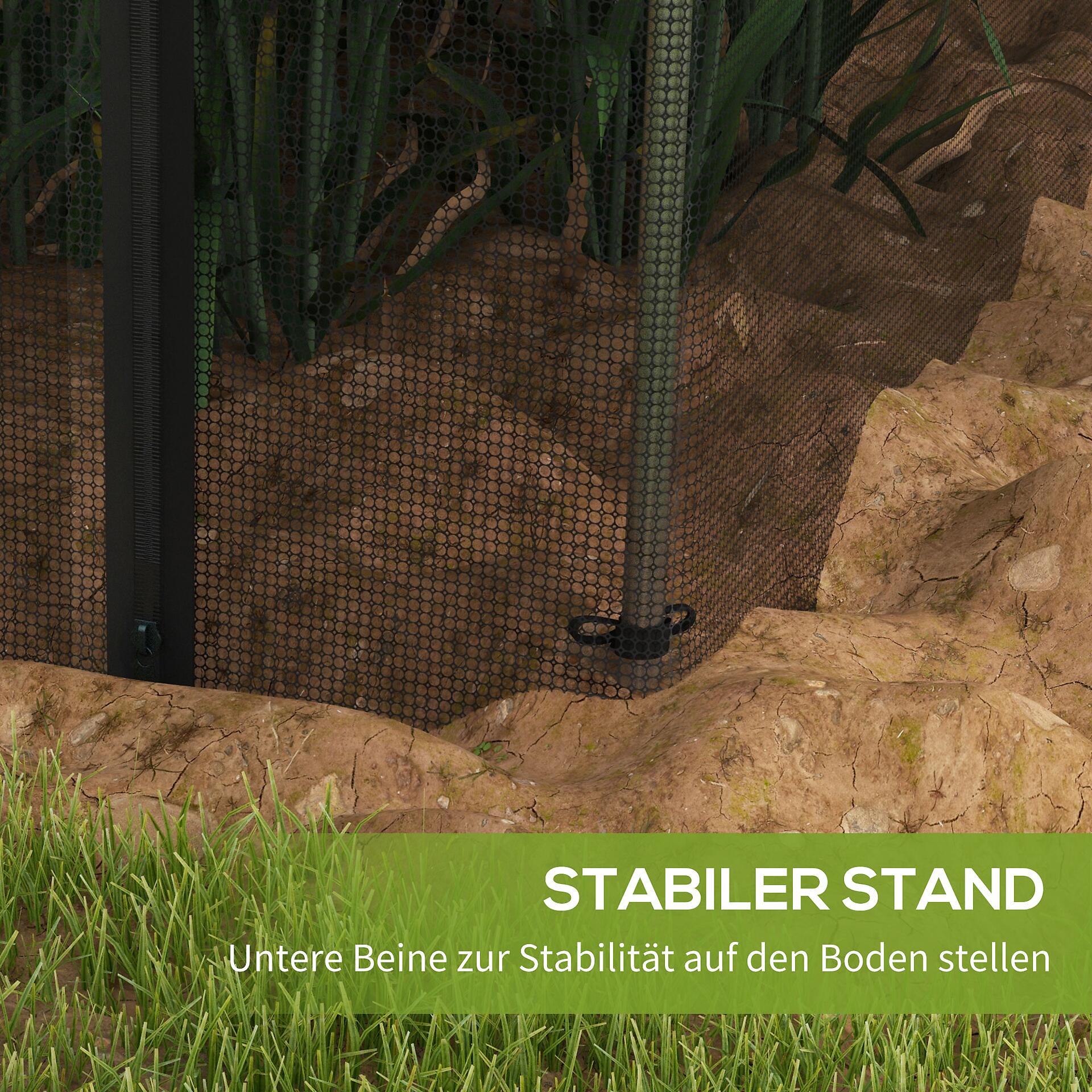 Outsunny Tier-Zubehör schwarz Edelstahl B/H/L: ca. 360x120x188 cm