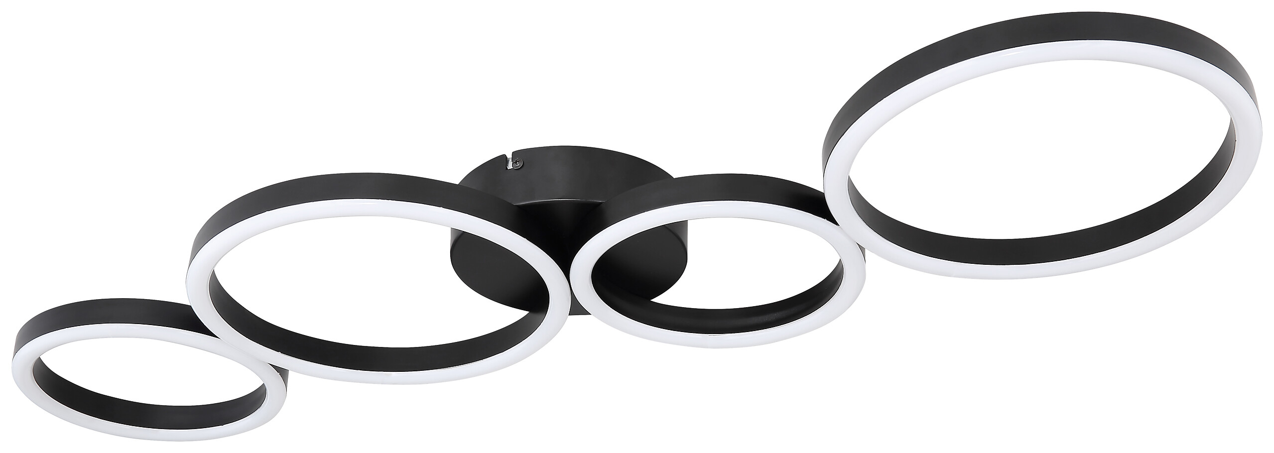 GLOBO Deckenleuchte 67229-35B Venosa schwarz Opal weiß Kunststoff Metall B/H/L: ca. 33x6,5x88,5 cm null 4 Brennstellen