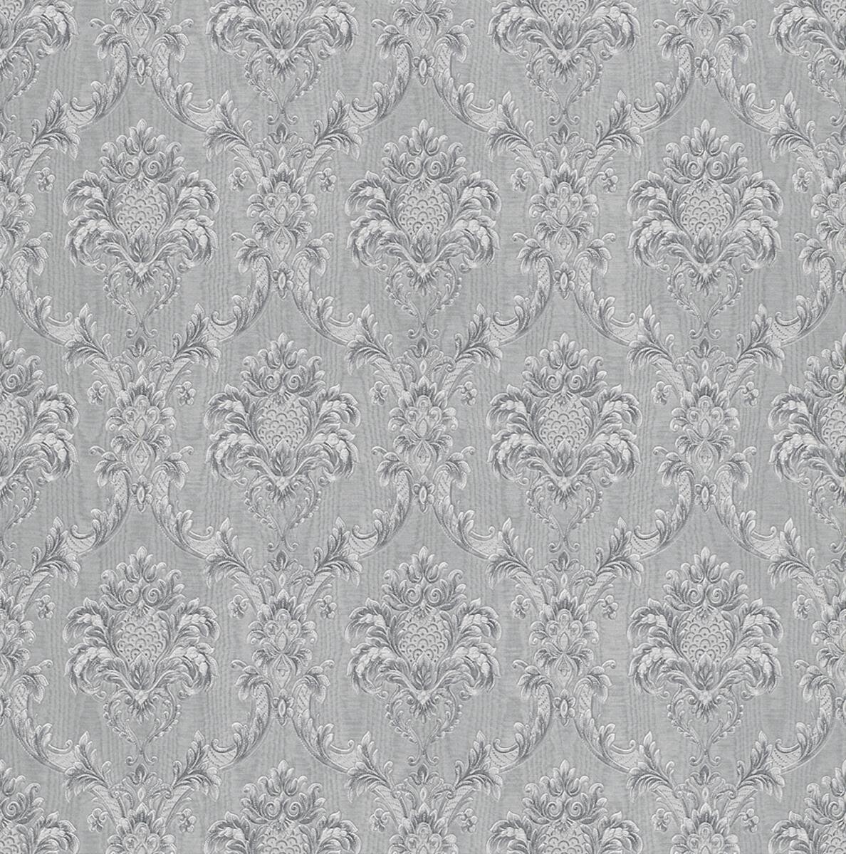 Papiertapete Ornament Silbergrau B/L: ca. 53x1005 cm