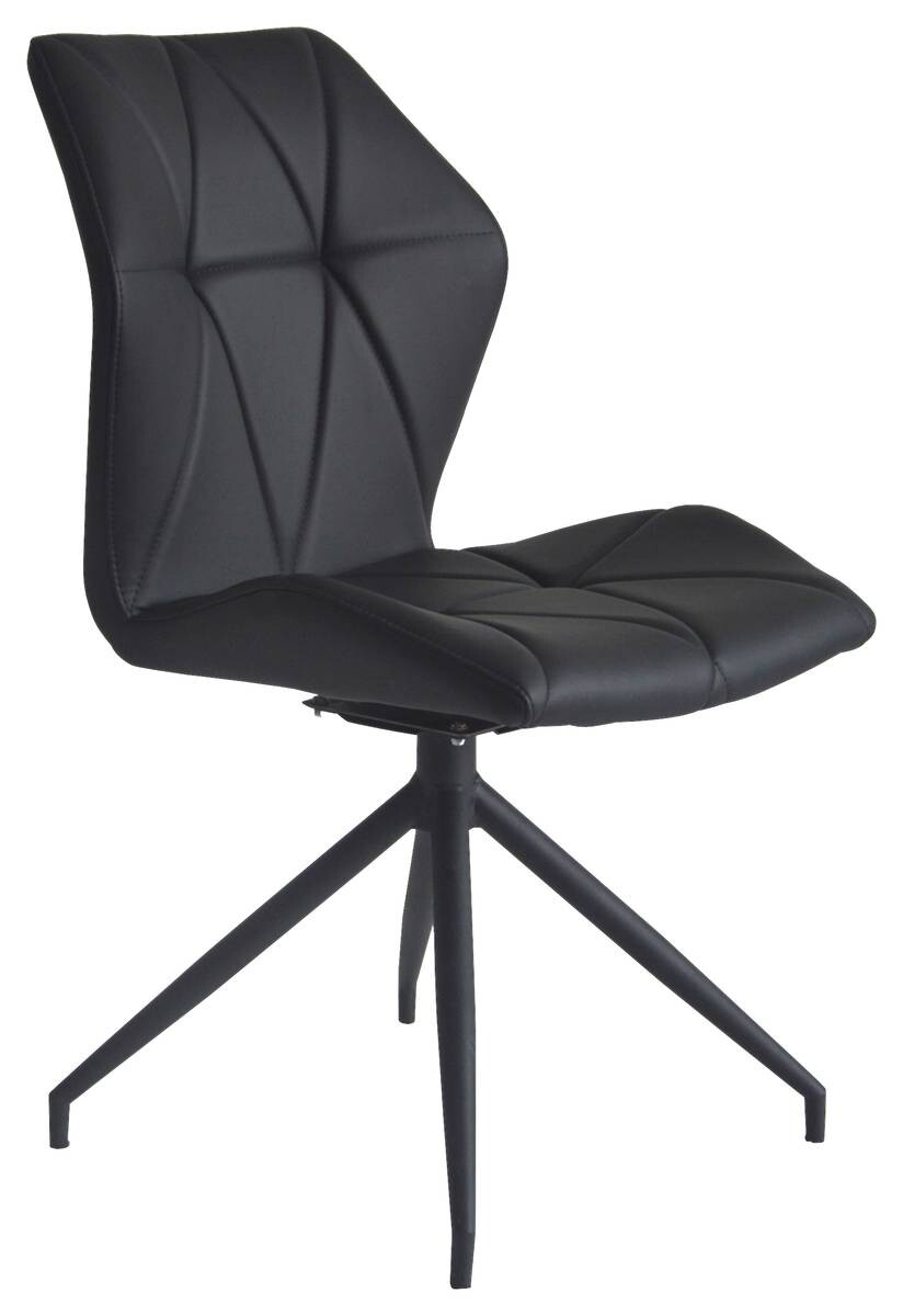 Stuhl IMKE 2er-Set schwarz schwarz Kunstleder Metall B/H/T: ca. 52x90,5x62 cm