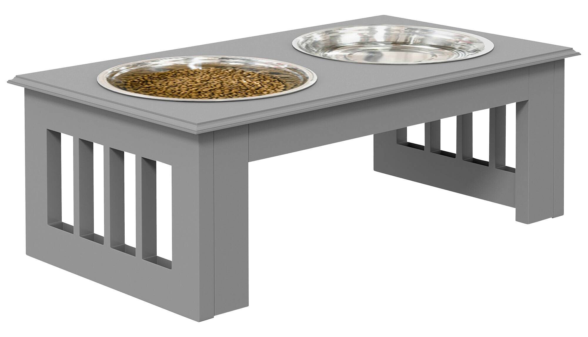 PawHut Futternapf grau MDF B/H/L: ca. 24x15x44 cm