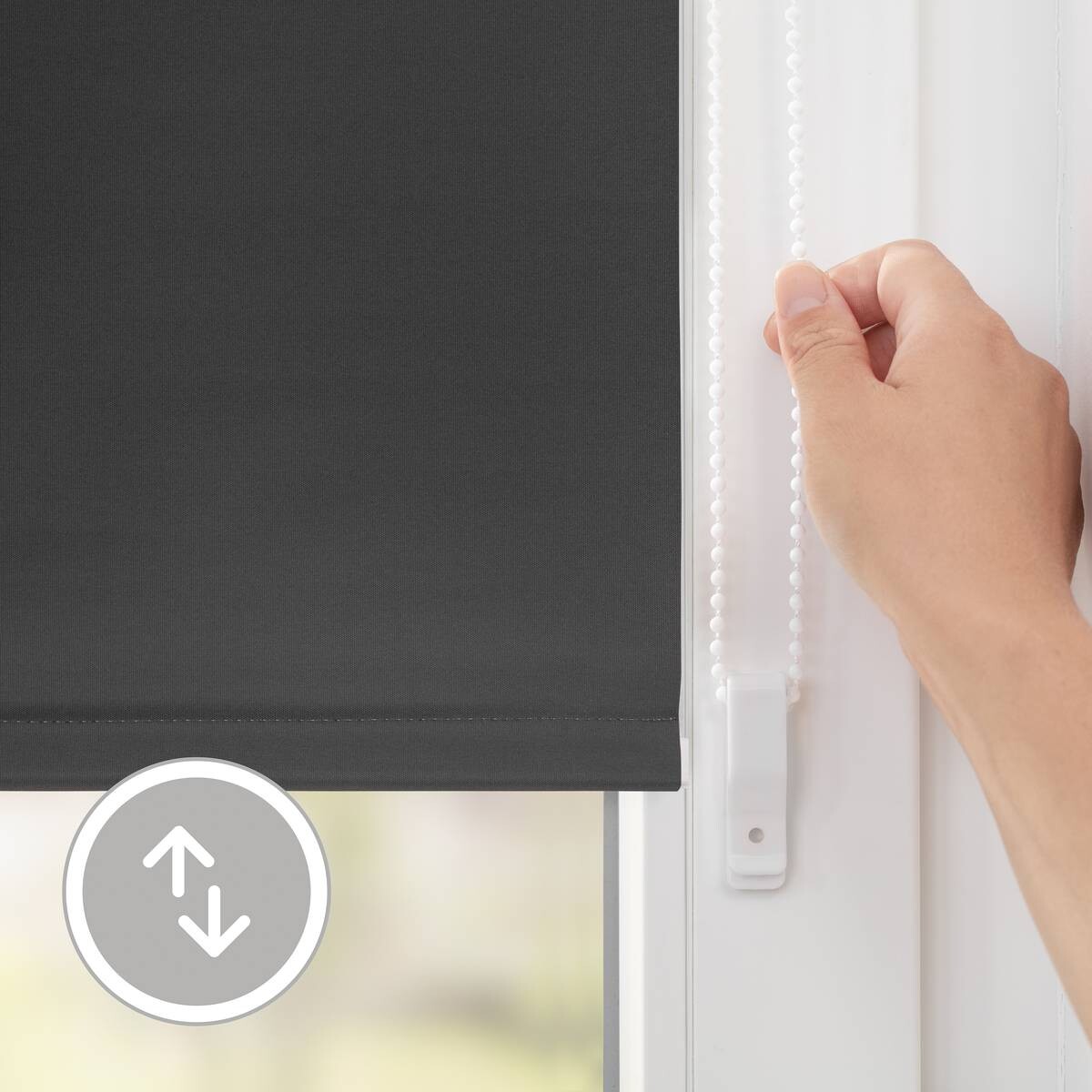 LICHTBLICK Thermo Klebe-/Klemmrollo Verdunklungsqualität anthrazit B/L: ca. 80x150 cm