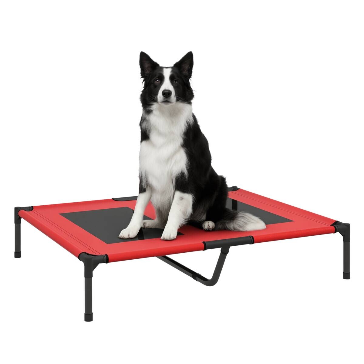 PawHut Hundeliege rot Metall B/H/L: ca. 76x18x92 cm