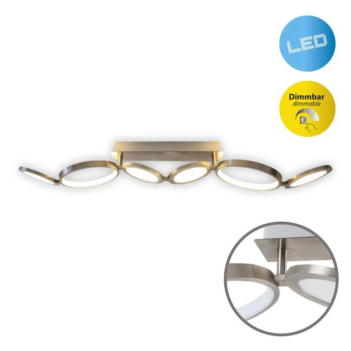 Näve Leuchten LED Deckenleuchte NV1363750 stahlfarbig Aluminium B/H/T: ca. 19x14x100 cm null 4 Brennstellen