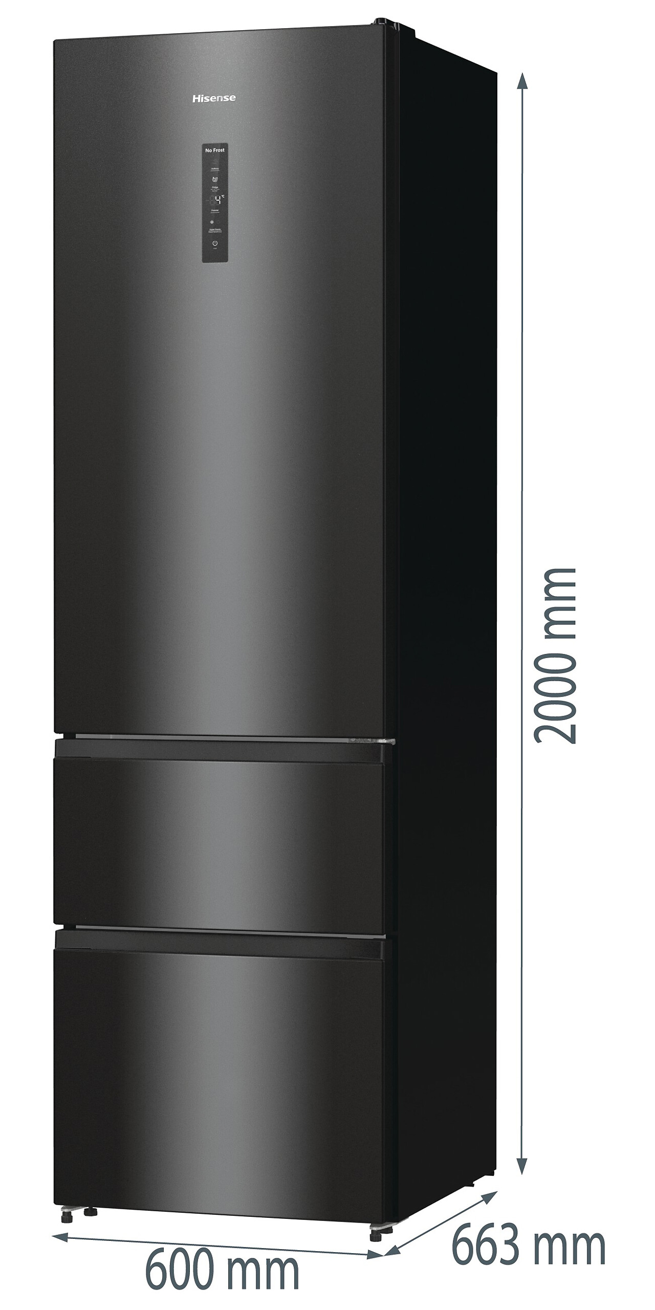 Hisense Kühl-/Gefrierkombination RM469N4AFD1 schwarz