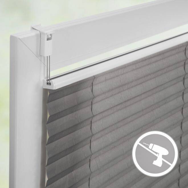 LICHTBLICK Spannplissee hellgrau B/L: ca. 120x130 cm