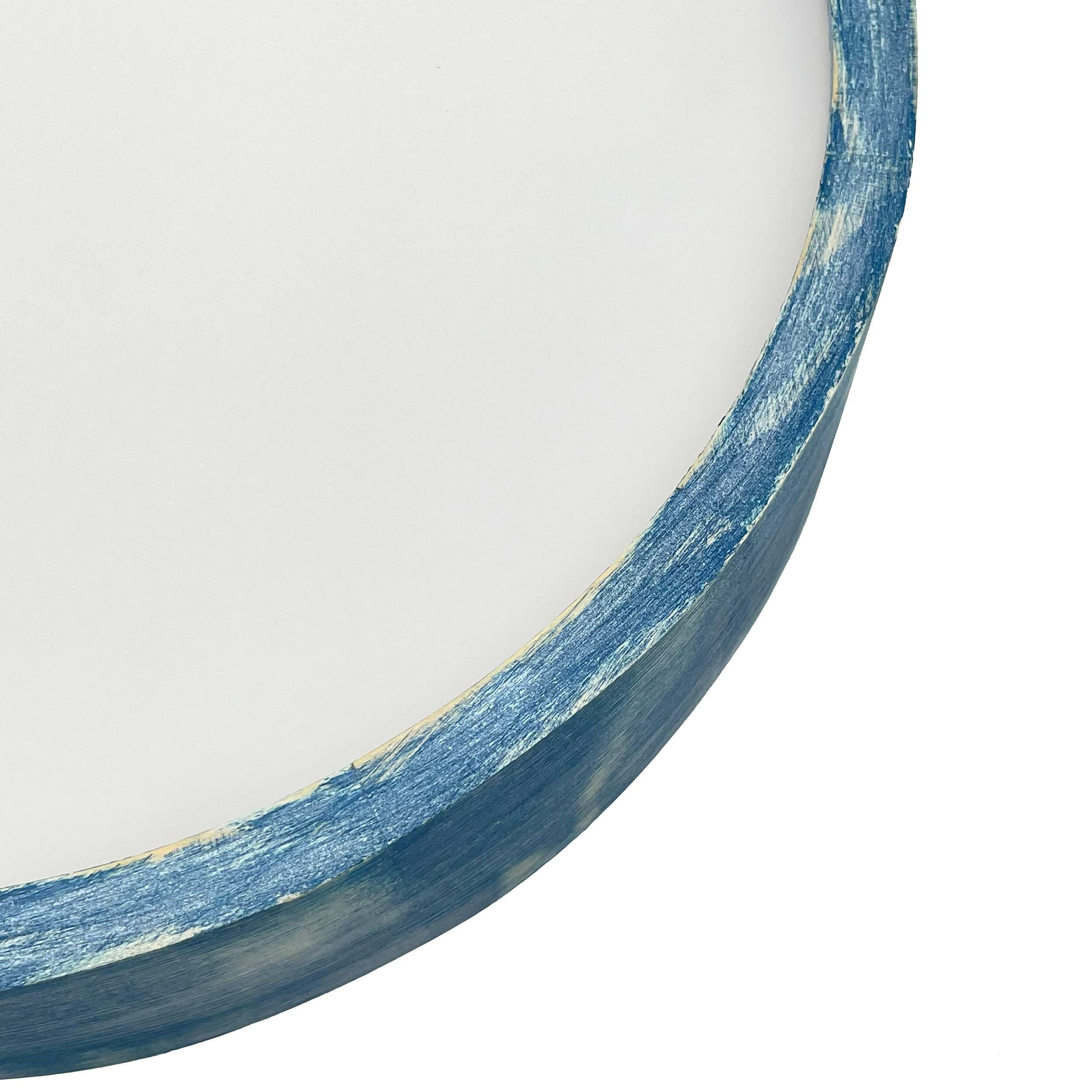 Lamkur Deckenleuchte hellbraun blau Holz Glas B/H/L: ca. 48x48x10 cm 3 Brennstellen