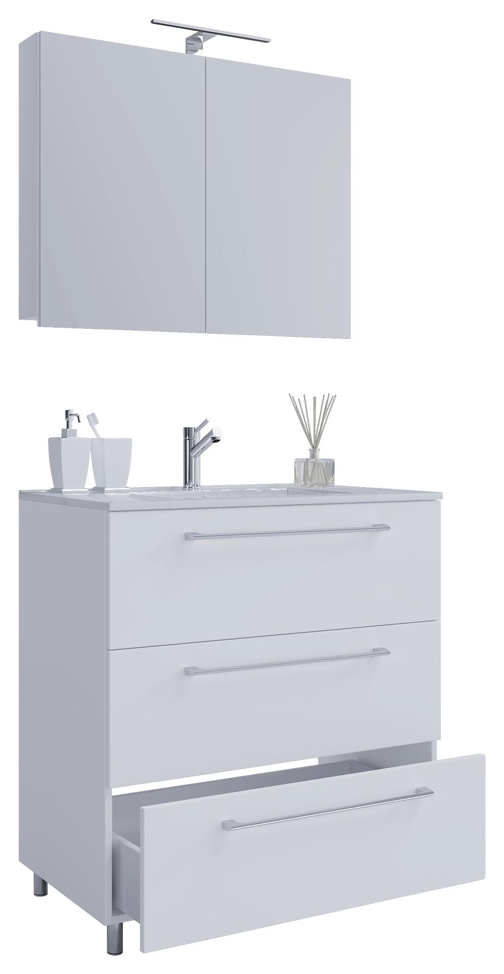 Waschplatz 3tlg-Schubo weiß B/H/T: ca. 80x86x46 cm