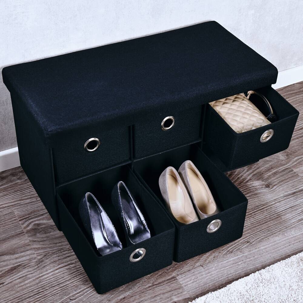 Kesper Sitzbank schwarz Polyester B/H/L: ca. 39x8,7x78 cm