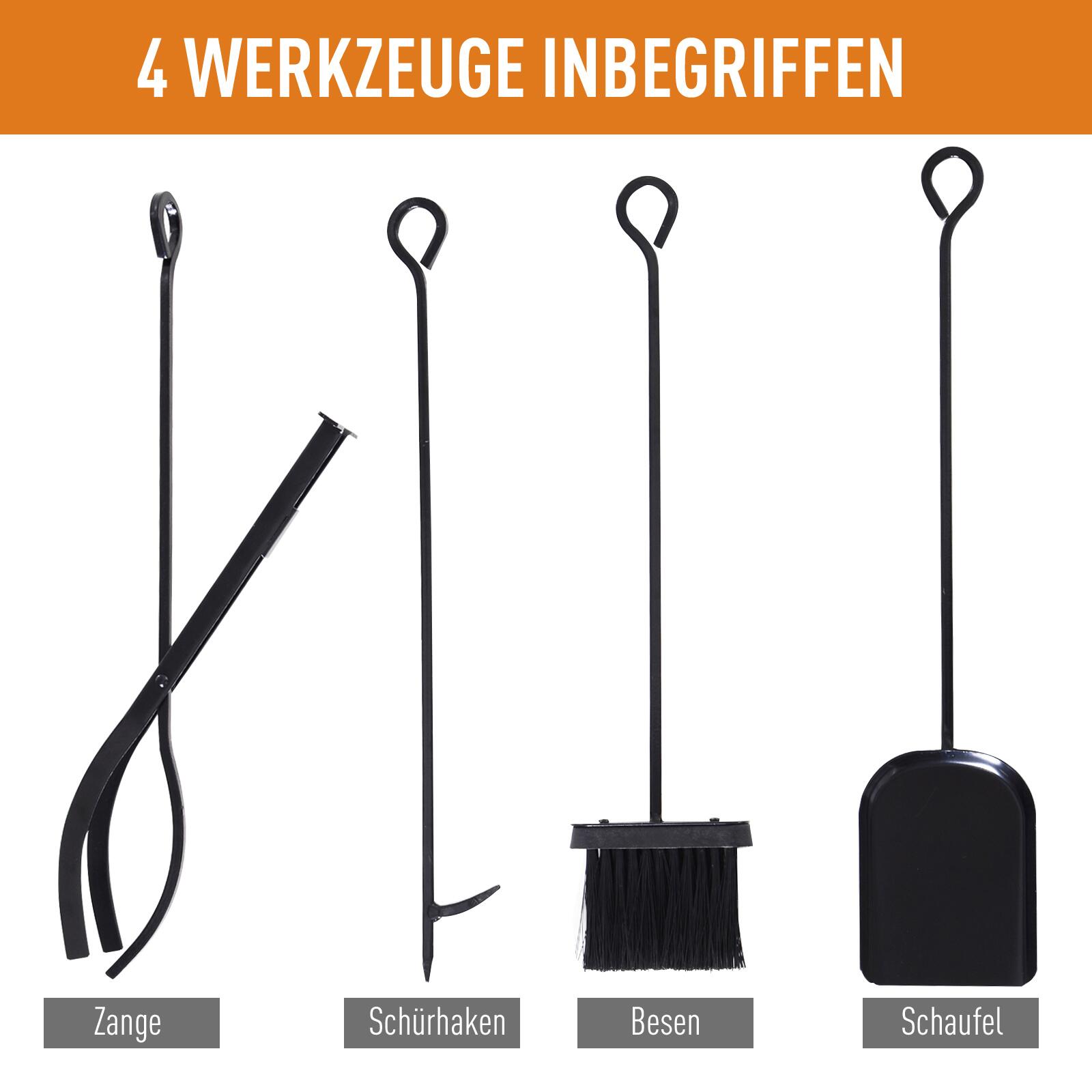 HOMCOM Kaminholzständer schwarz B/H/T: ca. 75x60x30 cm ca. 100 kg